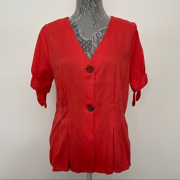 One love clothing - NWT - Coral Button down blouse - Picture 8 of 8